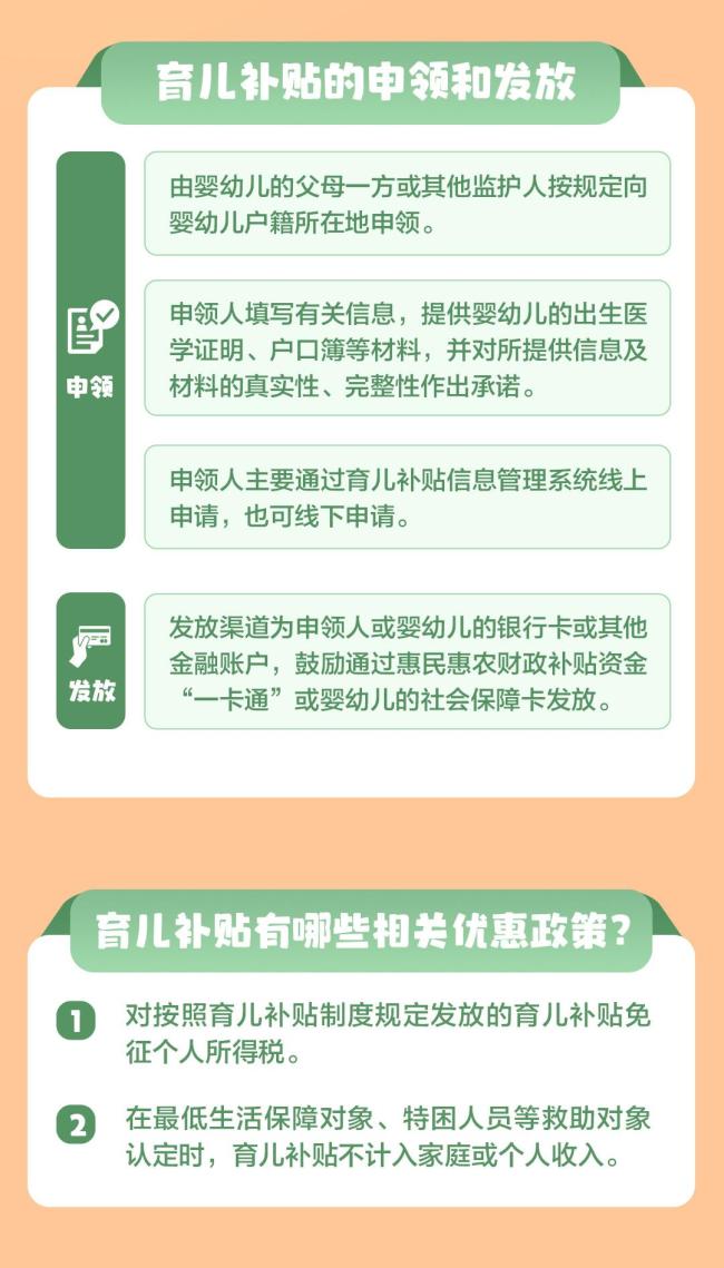 2022年1月1日后出生可领补贴 育儿补贴新政发布