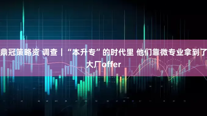 鼎冠策略资 调查｜“本升专”的时代里 他们靠微专业拿到了大厂offer